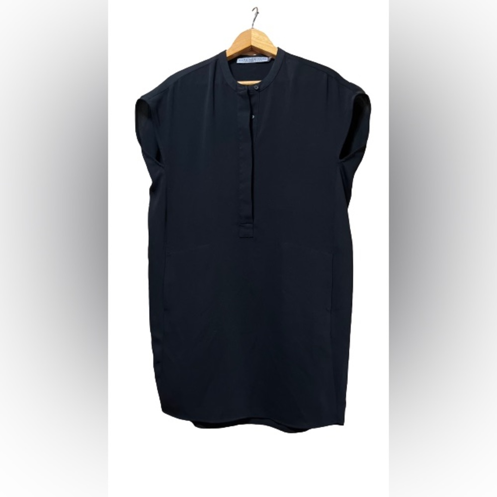 ⚫️ EUC - Marc NY Boxy Shirt Dress W/ Pockets Black LBD
